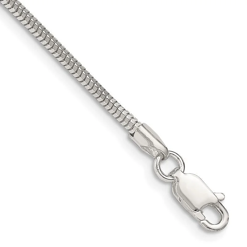 Ladies bracelets for trendsetters -Sterling Silver 2mm Diamond-cut Snake Chain Bracelet