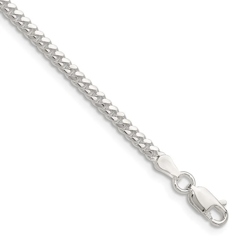 Ladies bracelets for gifting -Sterling Silver Polished 2.9mm Domed Curb Chain Bracelet