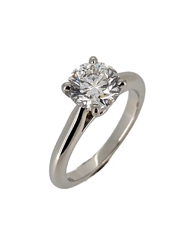 engagement-princess-cut-silver-ring-Cartier 1.22 Carat E/VVS2 Round Diamond Solitaire Engagement Ring in Platinum