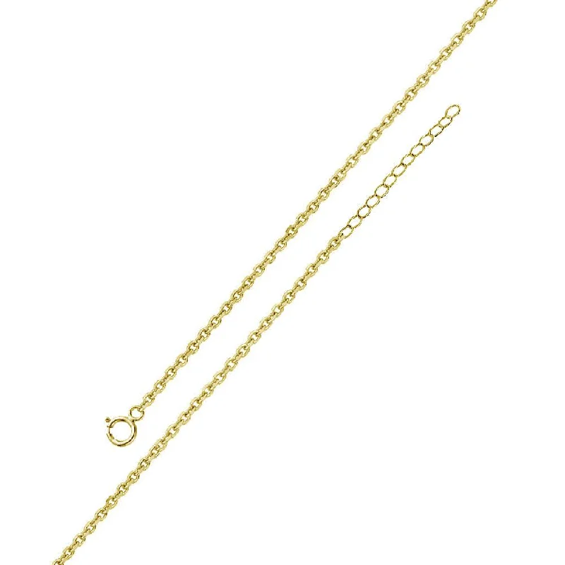 ladies ring bold statement gem-Gold Plated 925 Sterling Silver Adjustable Extension Chain 1.25mm - S030GP-SPRING