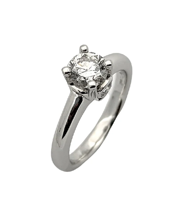 engagement-white-gold-bridal-ring-Natural Round Diamond Engagement Ring 0.91 Carat