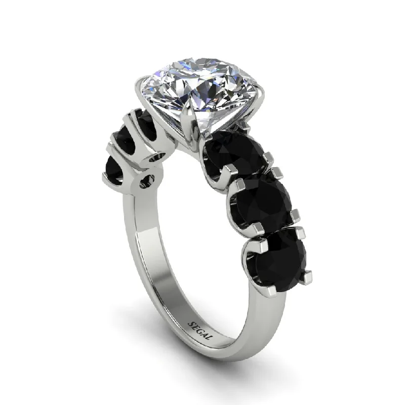 engagement-wedding-sapphire-ring-Round Cut Diamond Cathedral Engagement Ring - Tatum No. 33