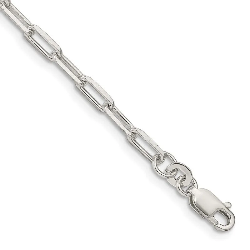 Ladies bracelets for chill days -Sterling Silver 3.25mm Elongated Open Link Chain Bracelet