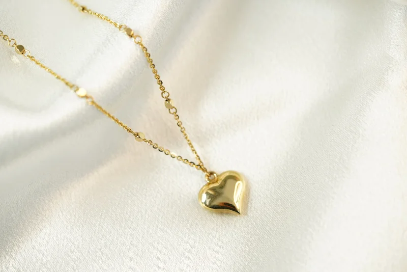 ladies-affordable-gold-necklace-14k Pendant Heart Necklace