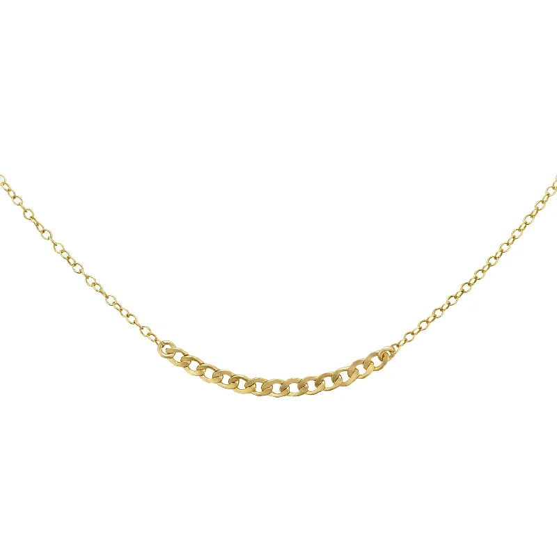 ladies-infinity-pearl-necklace-Curb Chain Segment Necklace