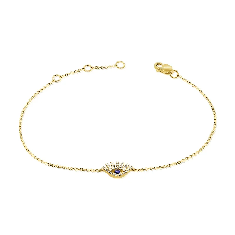 Ladies bracelets with arrow charms -14K Evil Eye & Hamsa Chain Bracelet