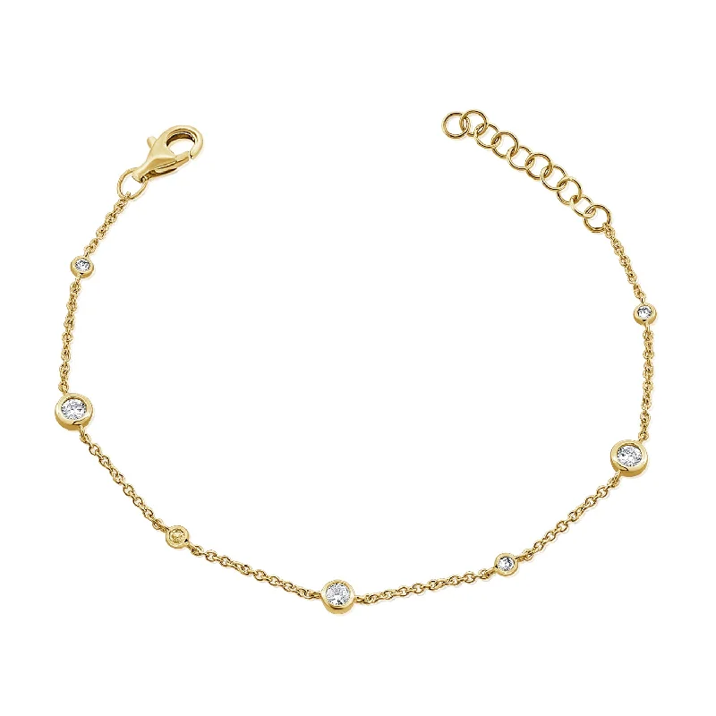 Ladies bracelets for explorers -Elegant 14K Gold Bracelet with Embedded Crystals