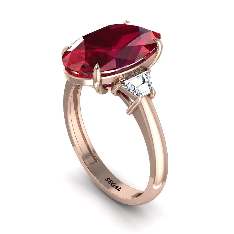 engagement-white-gold-ring-Oval-Cut Ruby Three Stone Engagement Ring - Amari No. 11