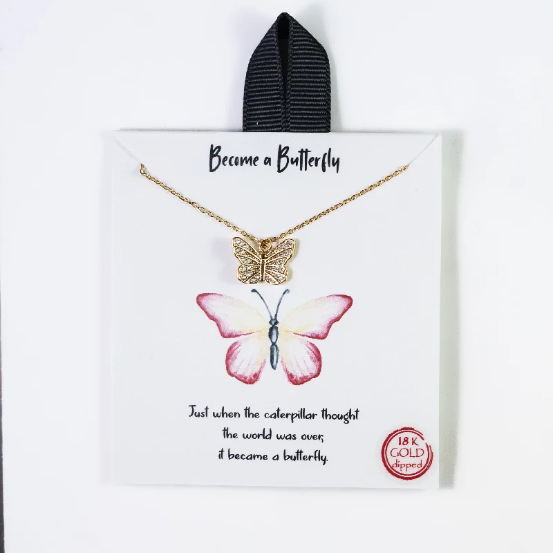 ladies-elegant-pearl-necklace-Become A Butterfly Necklace