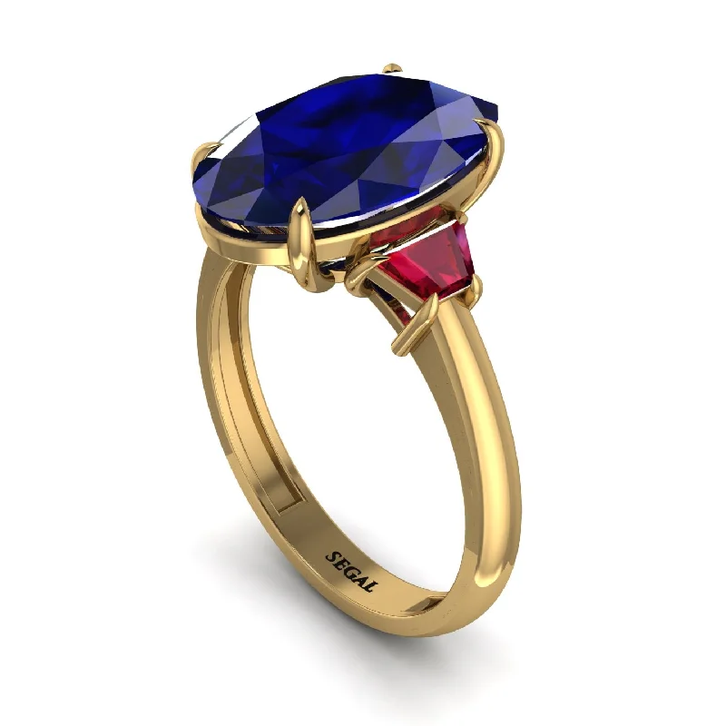 engagement-princess-cut-sapphire-ring-Oval-Cut Sapphire Three Stone Engagement Ring - Amari No. 58