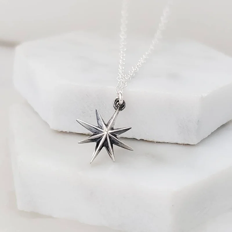 ladies-diamond-long-necklace-Starburst Necklace