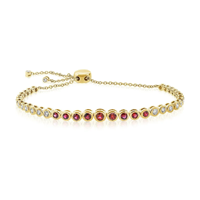 Ladies bracelets for entrepreneurs -Ruby & Diamond Bolo Bracelet