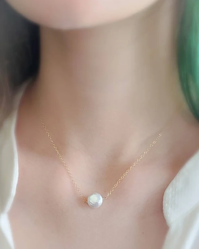 ladies-fashion-heart-necklace-Coin Pearl Necklace