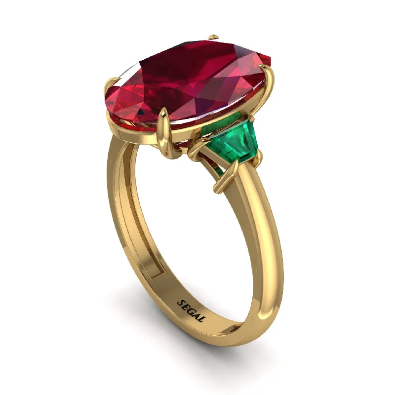 engagement-radiant-cut-ring-Oval-Cut Ruby Three Stone Engagement Ring - Amari No. 25