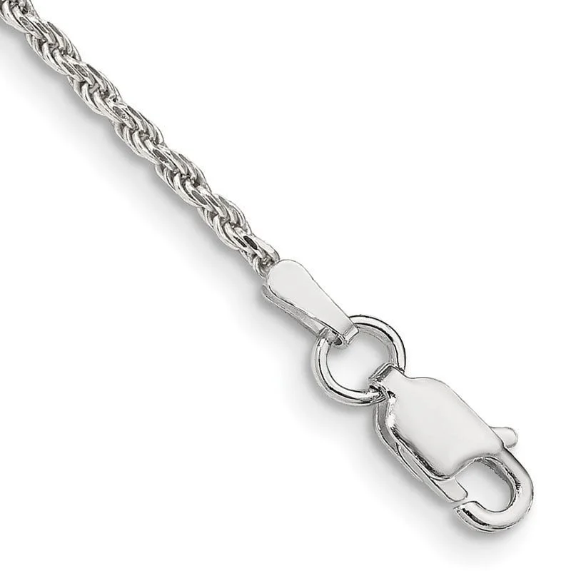 Ladies bracelets fancy bangles -Sterling Silver 1.7mm Diamond-cut Rope Chain Bracelet