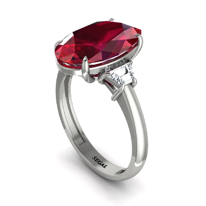 engagement-emerald-ring-Oval-Cut Ruby Three Stone Engagement Ring - Amari No. 12