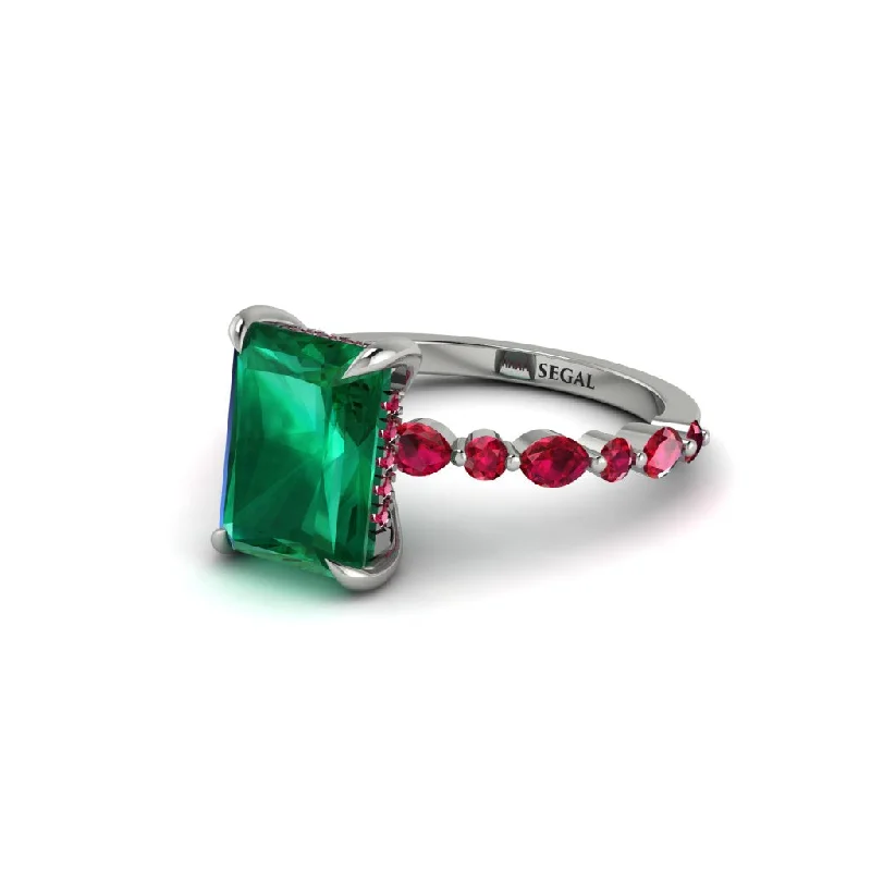 engagement-custom-emerald-ring-Radiant-Cut Emerald Eternal Radiance Engagement Ring - Skye No. 51