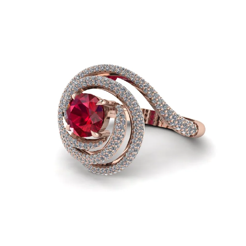 engagement-marquise-cut-diamond-ring-Ruby Double Halo Swirling Engagement Ring - Serena No. 11