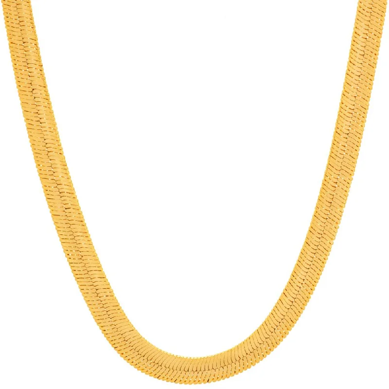 ladies ring refined open band-5mm Herringbone Chain Necklace