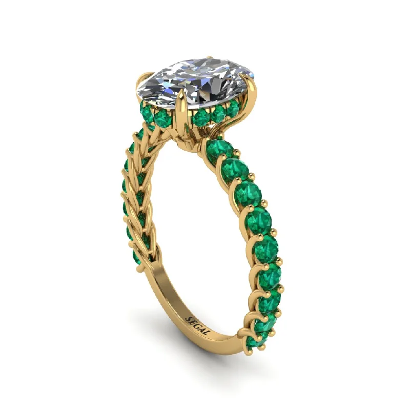 engagement-platinum-emerald-ring-Oval-Cut Halo Diamond Timeless Elegance Engagement Ring - Kelsey No. 16