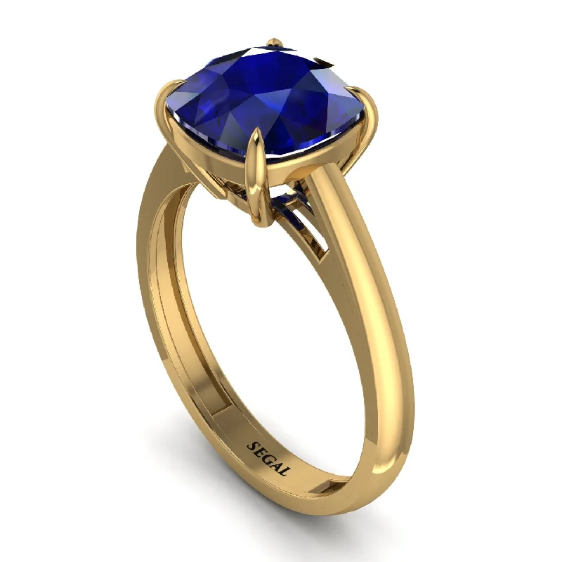 engagement-asscher-cut-pearl-ring-Cushion Cut Sapphire Solitaire Engagement Ring - Royalty No. 13