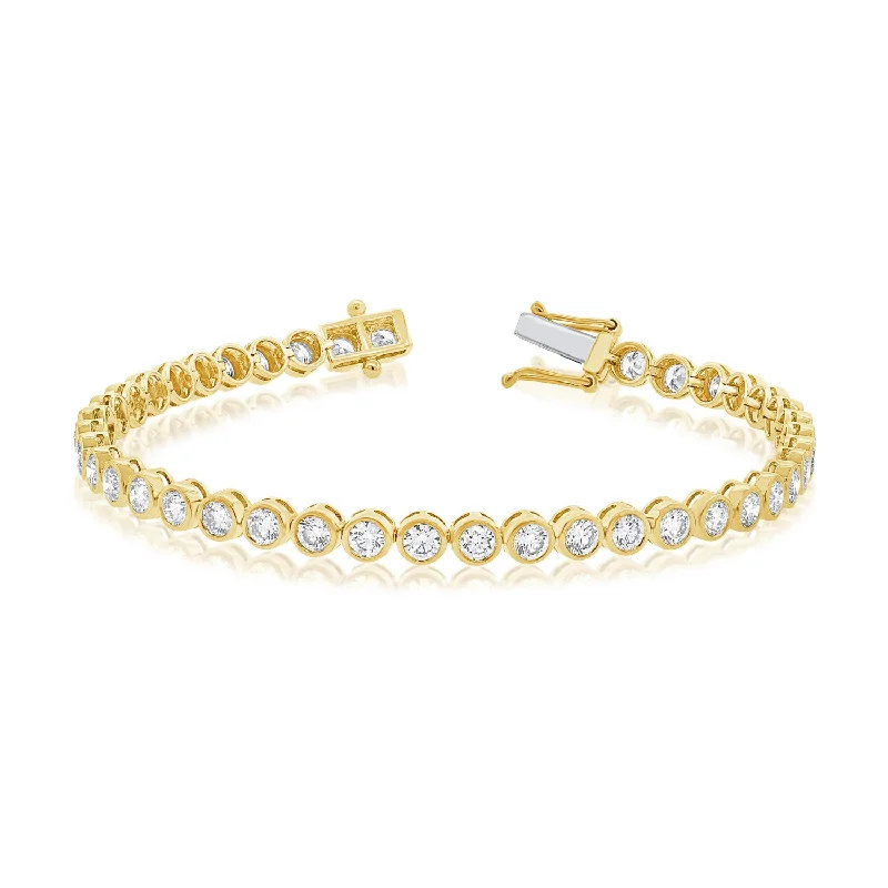 Ladies bracelets for trendsetters -Timeless 5.08 Carat Diamond Tennis Bracelet in Bezel Setting