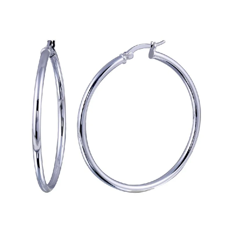 ladies-unique-gold-earrings-Silver 925 Plain Hoop Earring 2.5mm - HP02-2.5