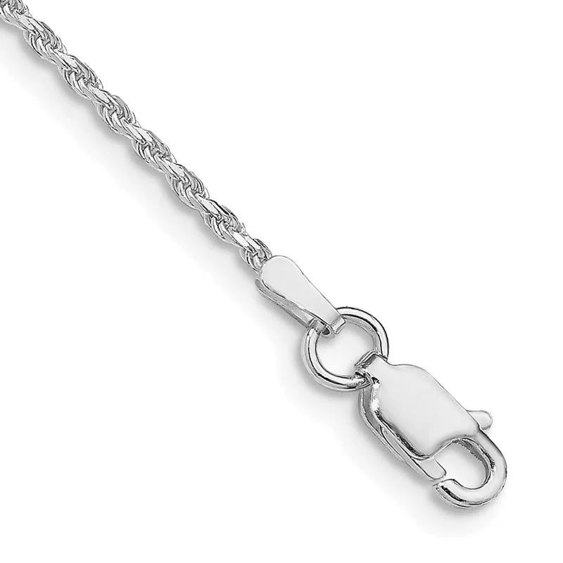 Ladies bracelets simple elegance -Sterling Silver Rhodium-plated 1.5mm Diamond-cut Rope Chain Bracelet