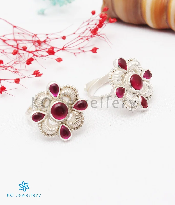 ladies ring summer coral-The Rajat Silver Toe-Rings