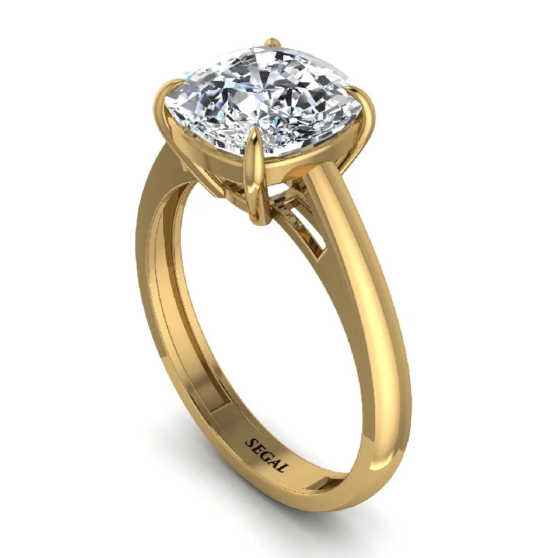 engagement-luxury-diamond-ring-Cushion Cut Diamond Solitaire Engagement Ring - Royalty No. 1