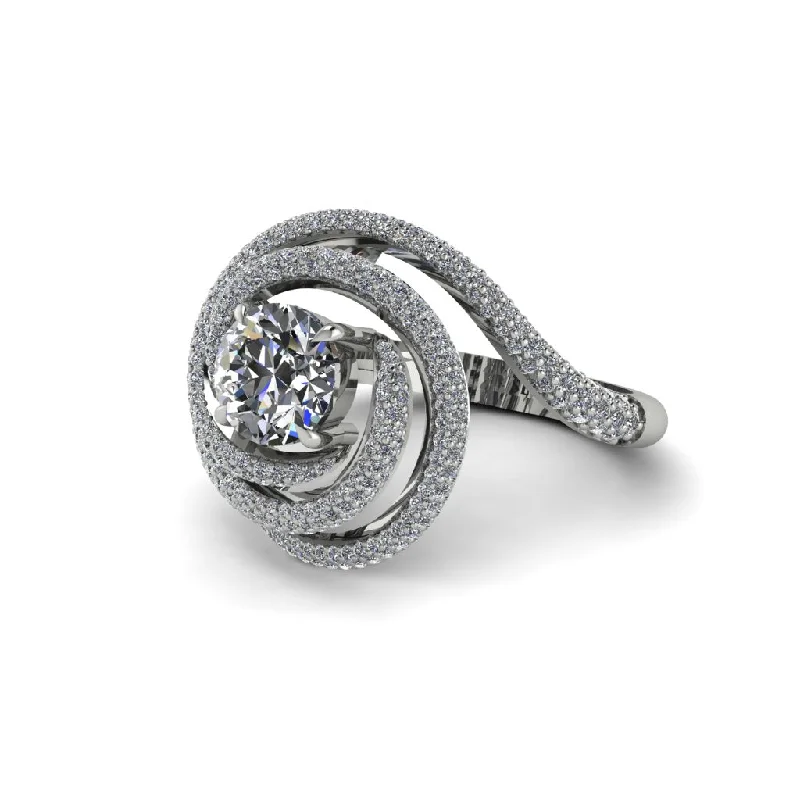 engagement-white-gold-promise-ring-Diamond Double Halo Swirling Engagement Ring - Serena No. 3