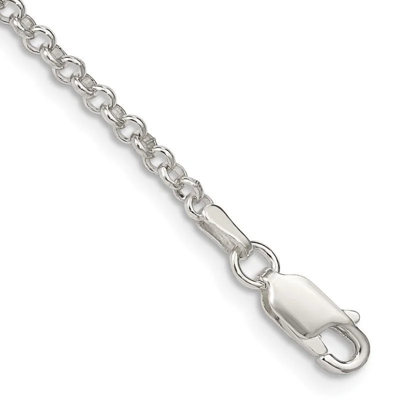 Ladies bracelets for holidays -Sterling Silver 2.5mm Rolo Chain Bracelet