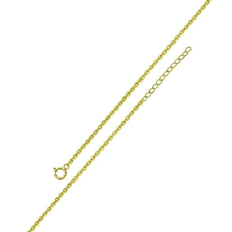 ladies ring chic crossover-Gold Plated 925 Sterling Silver Adjustable Extension Chain 1.2mm - S025GP-SPRING