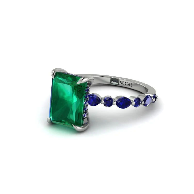 engagement-birthstone-pearl-ring-Radiant-Cut Emerald Eternal Radiance Engagement Ring - Skye No. 66