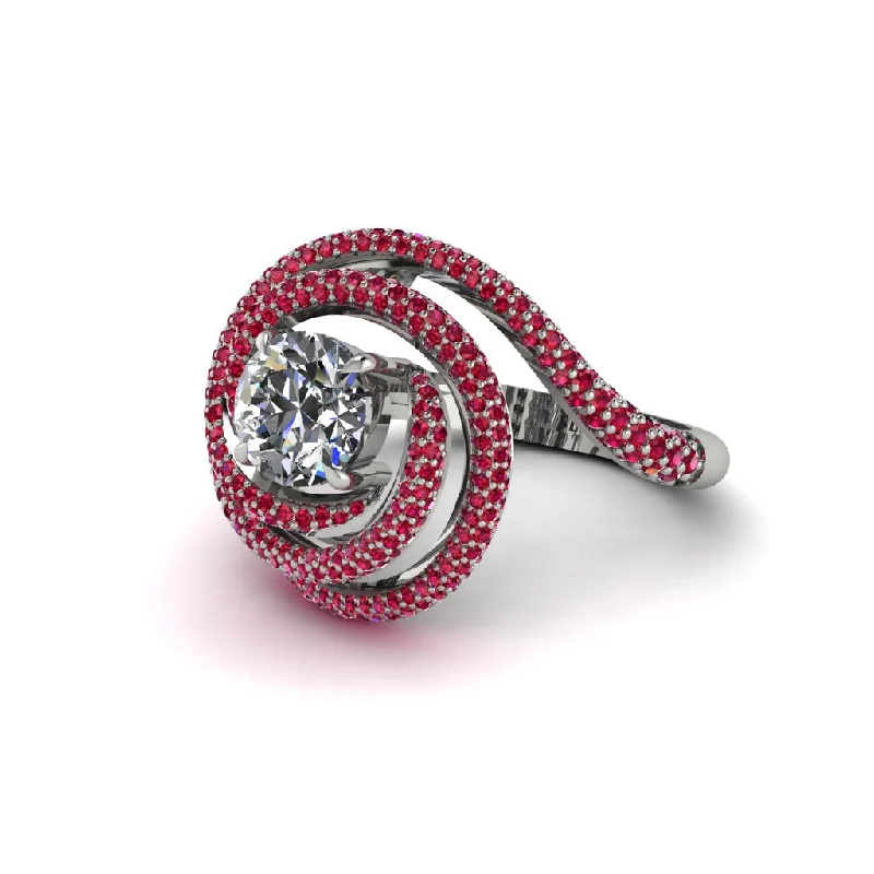 engagement-luxury-sapphire-ring-Diamond Double Halo Swirling Engagement Ring - Serena No. 48