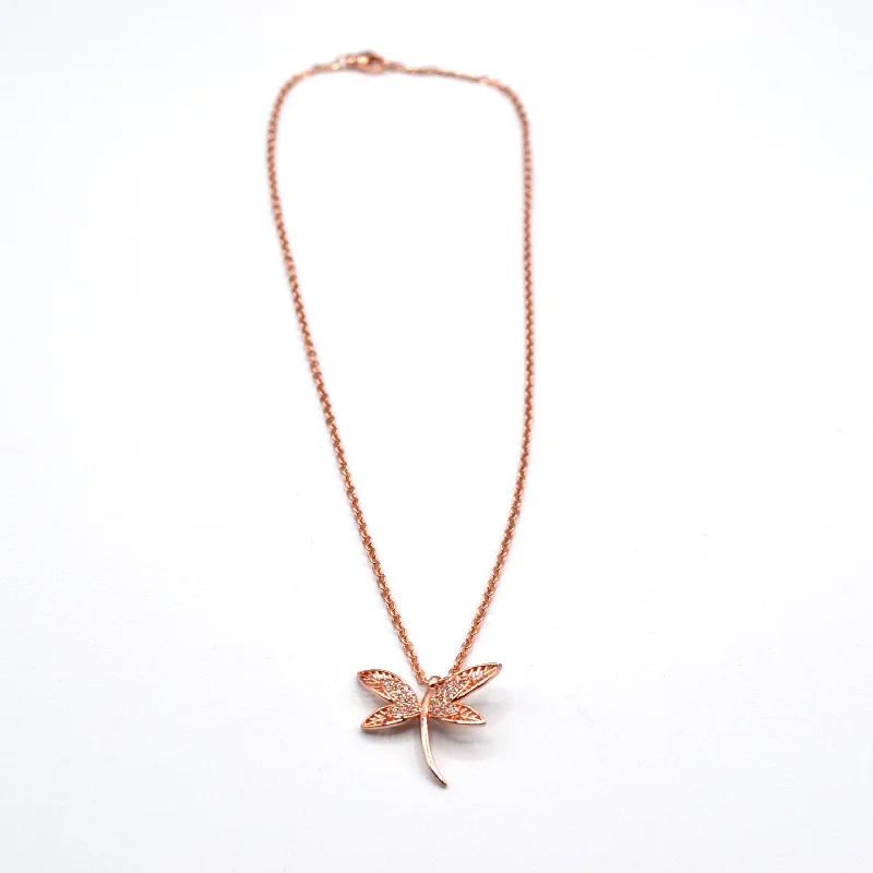 ladies-beaded-rose-gold-necklace-Morpho Necklace