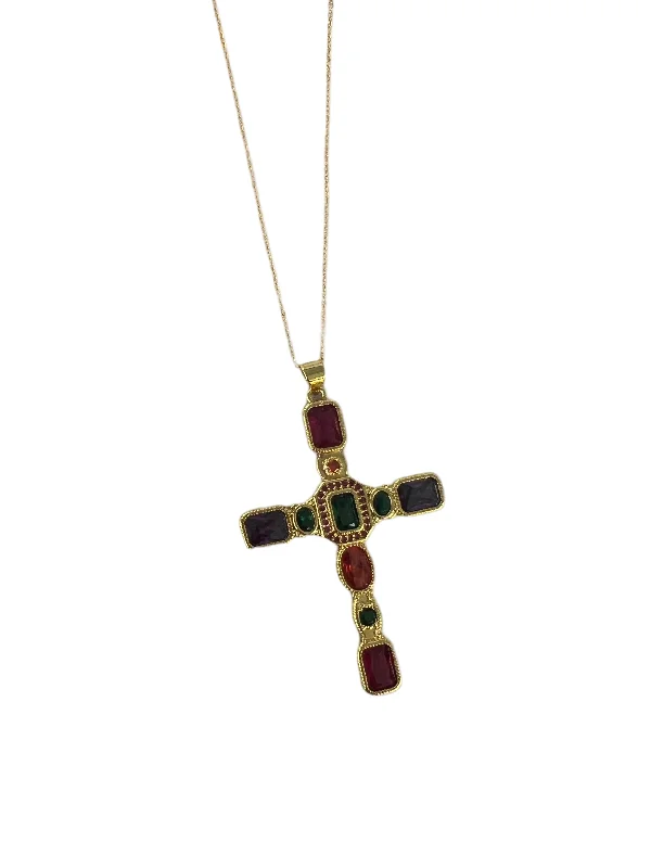 ladies-personalized-necklace-Viva Cross Necklace