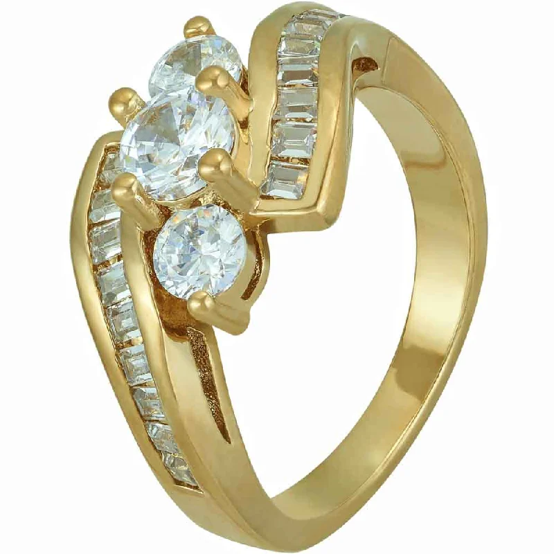 ladies ring regal iolite-Cubic Zirconia Baguettes Ring