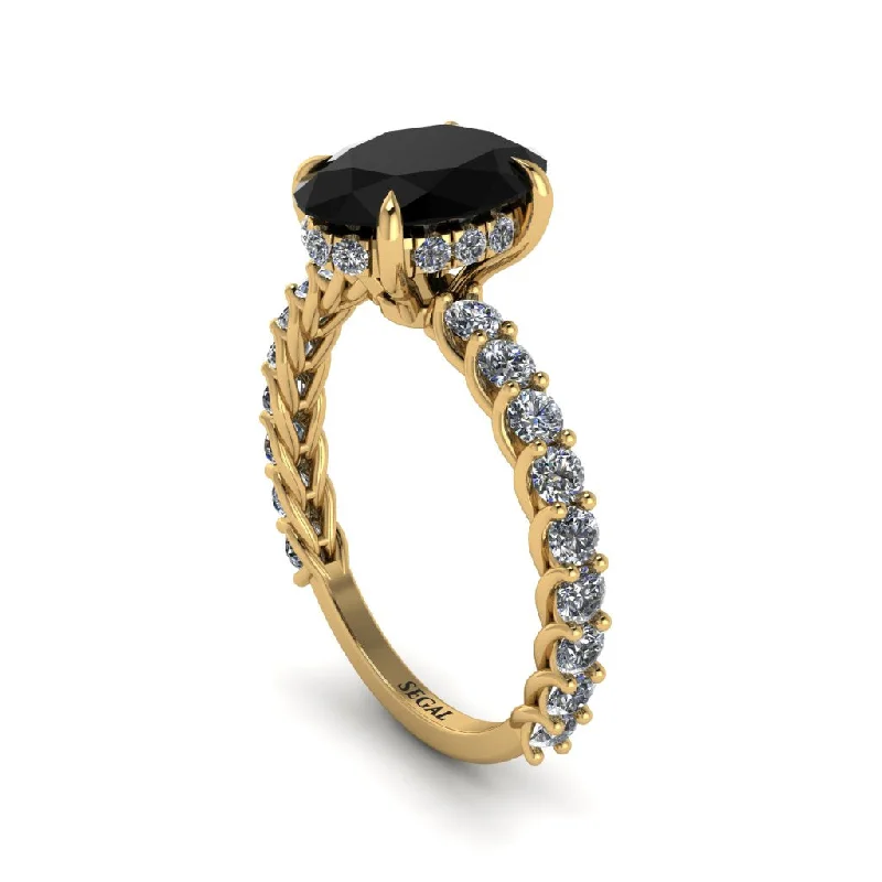 engagement-eternity-ring-Oval-Cut Halo Black Diamond Timeless Elegance Engagement Ring - Kelsey No. 7