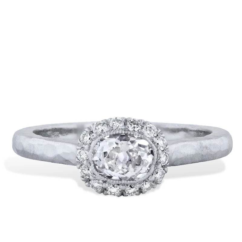 engagement-platinum-solitaire-ring-0.76 Carat Old Mine Cushion Cut Engagement Ring