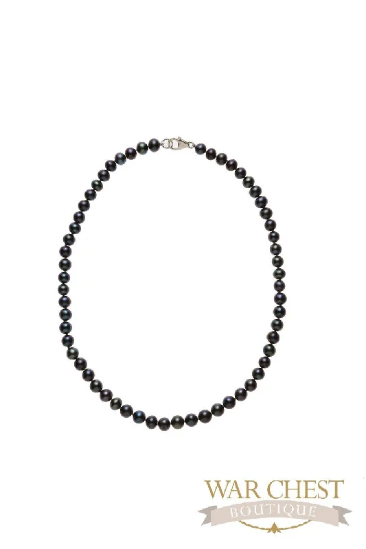 ladies-bridal-necklace-Black Pearl 16" Necklace