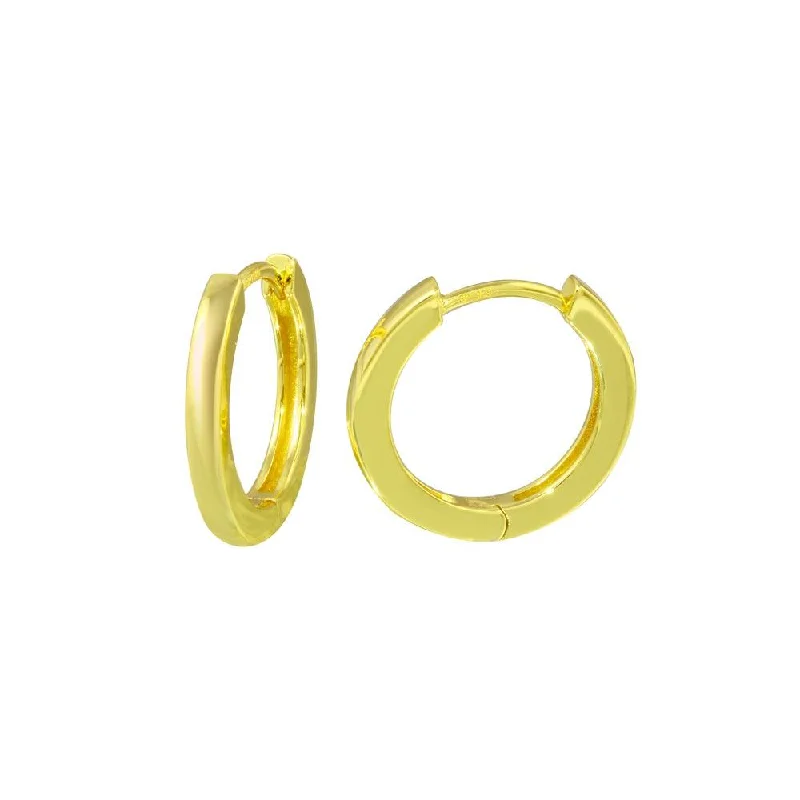 ladies-artisan-dangle-earrings-Gold Plated 925 Sterling Silver huggie hoop Earring - STE01298-GP