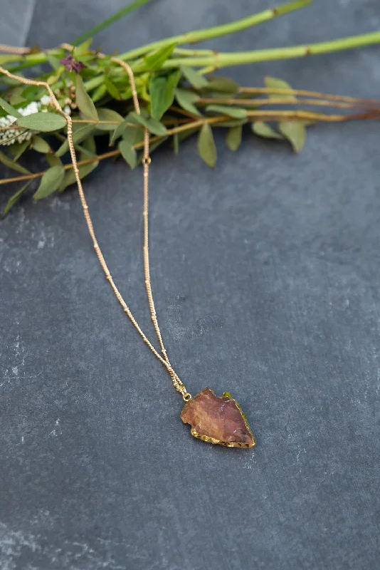 ladies-heart-necklace-Jasper Arrowhead Necklace