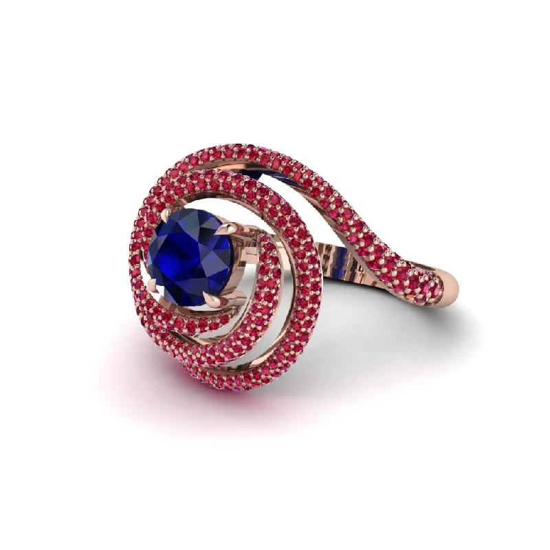 engagement-luxury-ring-Sapphire Double Halo Swirling Engagement Ring - Serena No. 59