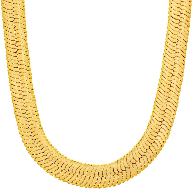 ladies ring dynamic twist design-9mm Herringbone Chain Necklace