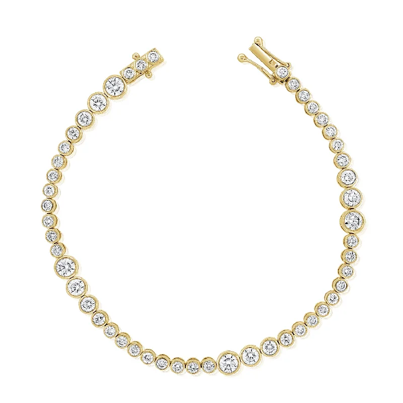 Ladies bracelets luxury brands -Radiant 3.98-Carat Diamond Tennis Bracelet in 14K Gold