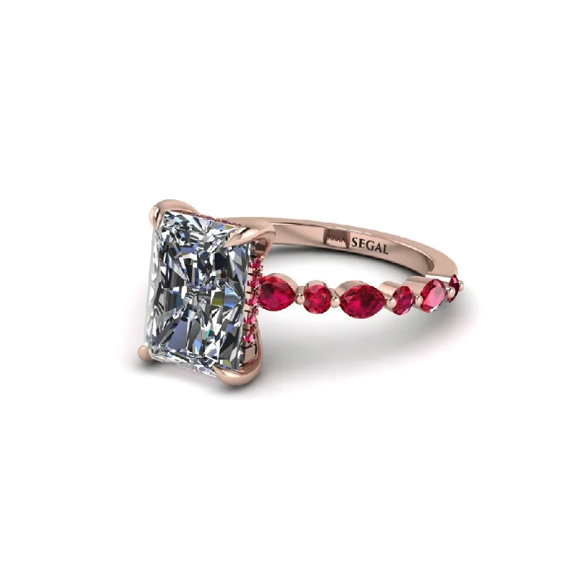 engagement-ruby-halo-ring-Radiant-Cut Diamond Eternal Radiance Engagement Ring - Skye No. 47