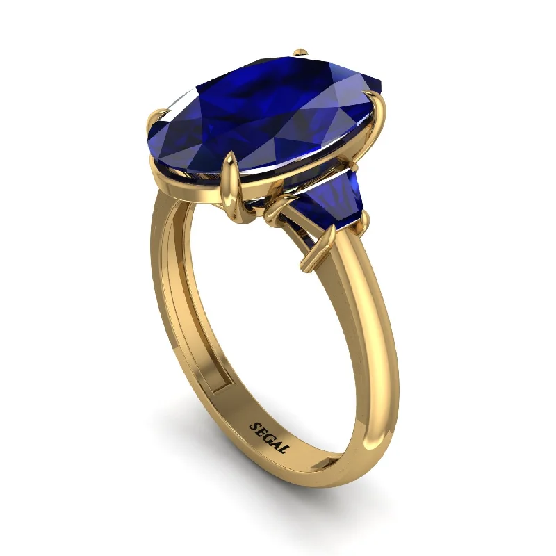 engagement-heart-sapphire-ring-Oval-Cut Sapphire Three Stone Engagement Ring - Amari No. 73