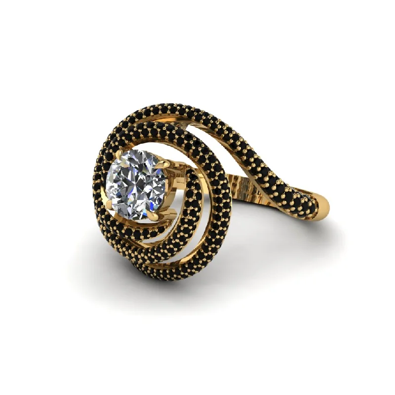 engagement-infinity-rose-gold-ring-Diamond Double Halo Swirling Engagement Ring - Serena No. 31