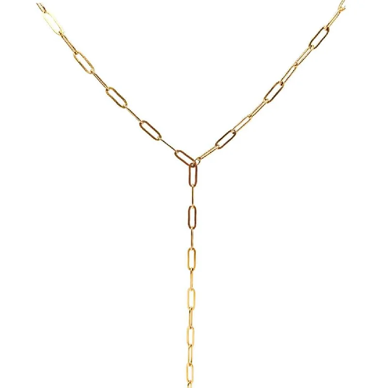 Norah Paperclip Chain Lariat Necklace